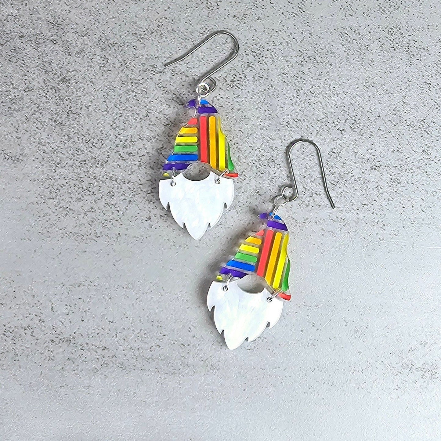 Rainbow Gnome Earrings, Summer Earrings, Vacation Earrings, Rainbow Earrings, Gift for Her, Pride Earrings, Ally Earrings, Gift for Them