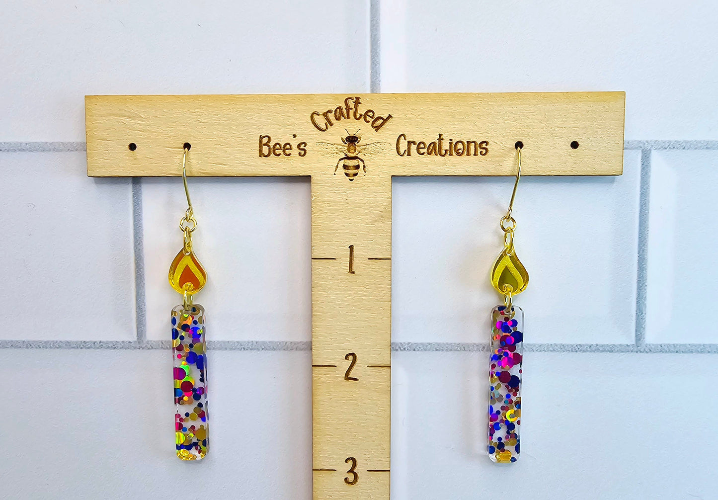 Glitter Birthday Candle Earrings, Unique Birthday Gift for Her, Birthday Gift for Birthday Girl, Birthday Statement Dangles