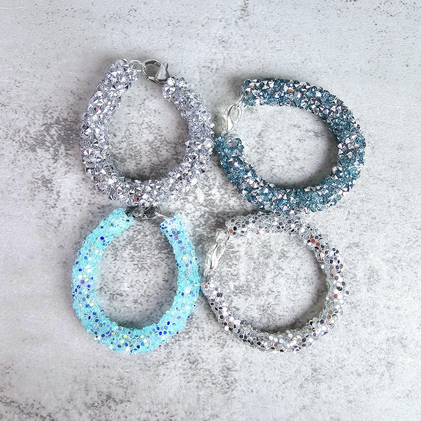 Ice Blue Set of 4 Handle Stackers, Tumbler Handle Charms, Tumbler Accessories, Christmas Gift for Wife, Daughter, Friend, or Coworker