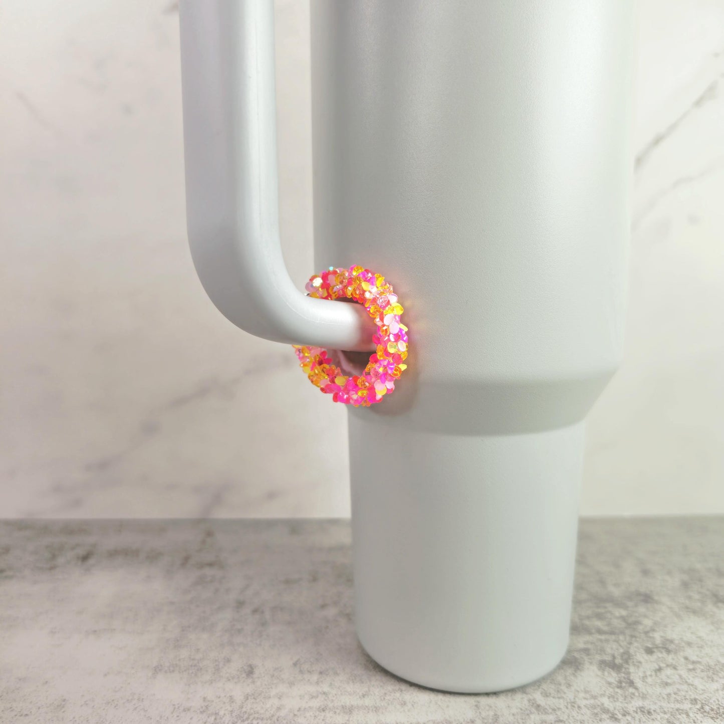 Pink and Yellow Handle Stacker, Tumbler Handle Charms, Tumbler Accessories, Tumbler Cup Charms, Gift for Wife, Daughter, or Friend