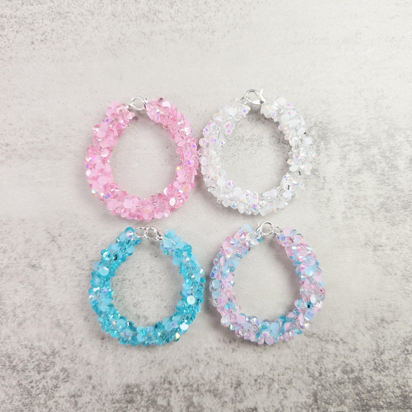 Iced Cotton Candy Set of 4 Handle Stackers, Tumbler Handle Charms, Tumbler Accessories, Cup Charms, Gift for Wife, Daughter, or Friend