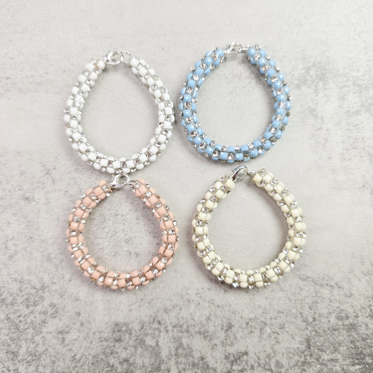 Pastel Checker Set of 4 Handle Stackers, Tumbler Handle Charms, Tumbler Accessories, Cup Charm, Gift for Wife, Daughter, Friend, or Coworker