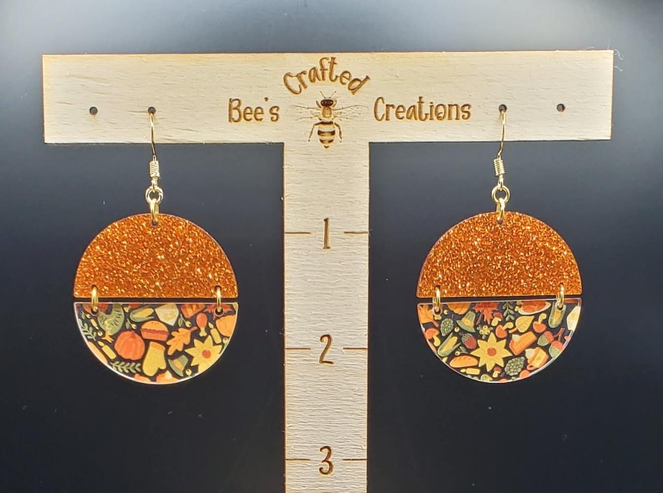 Thanksgiving Earrings, Fall Earrings, Unique Autumn Dangles, Thanksgiving Drop Earrings, Gift for Wife, Daughter, Mom, Friend, or Coworker