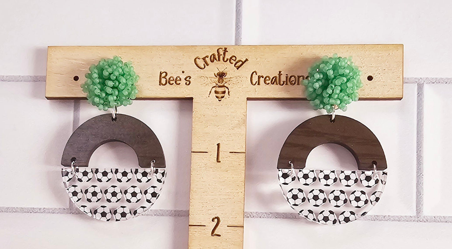 Cute Homemade Soccer Earrings For Any Soccer Fan, Gift for Soccer Player, Gift for Soccer Mom