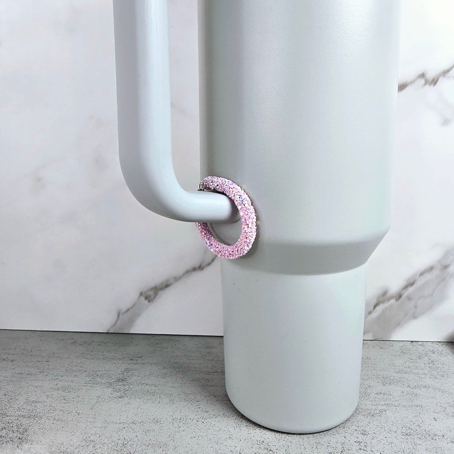 Pale Pink Handle Stacker, Tumbler Handle Charms, Tumbler Accessories, Tumbler Cup Charm, Gift for Wife, Daughter, Friend, or Coworker