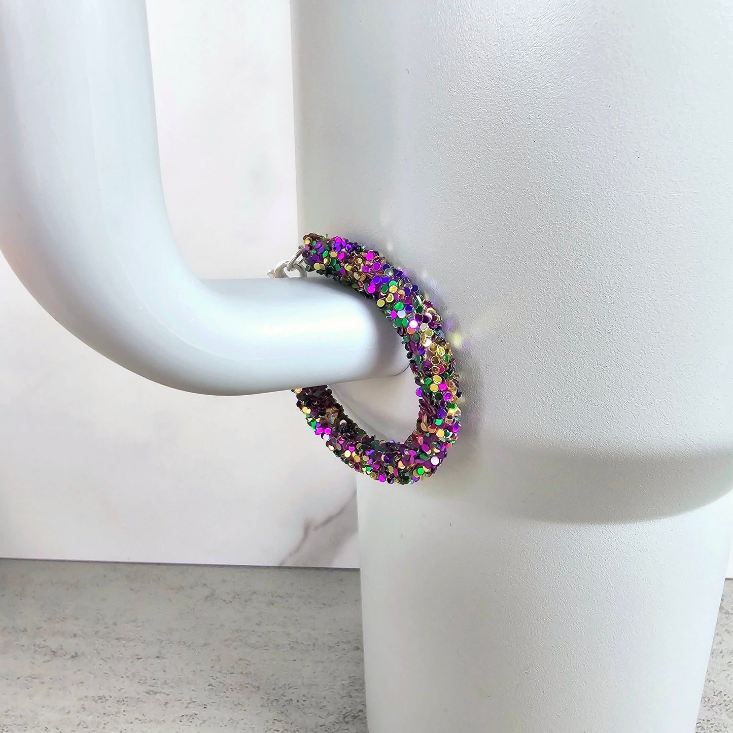 Mardi Gras Handle Stacker, Tumbler Handle Charms, Tumbler Accessories, Tumbler Cup Charm, Gift for Wife, Daughter, Friend, or Coworker