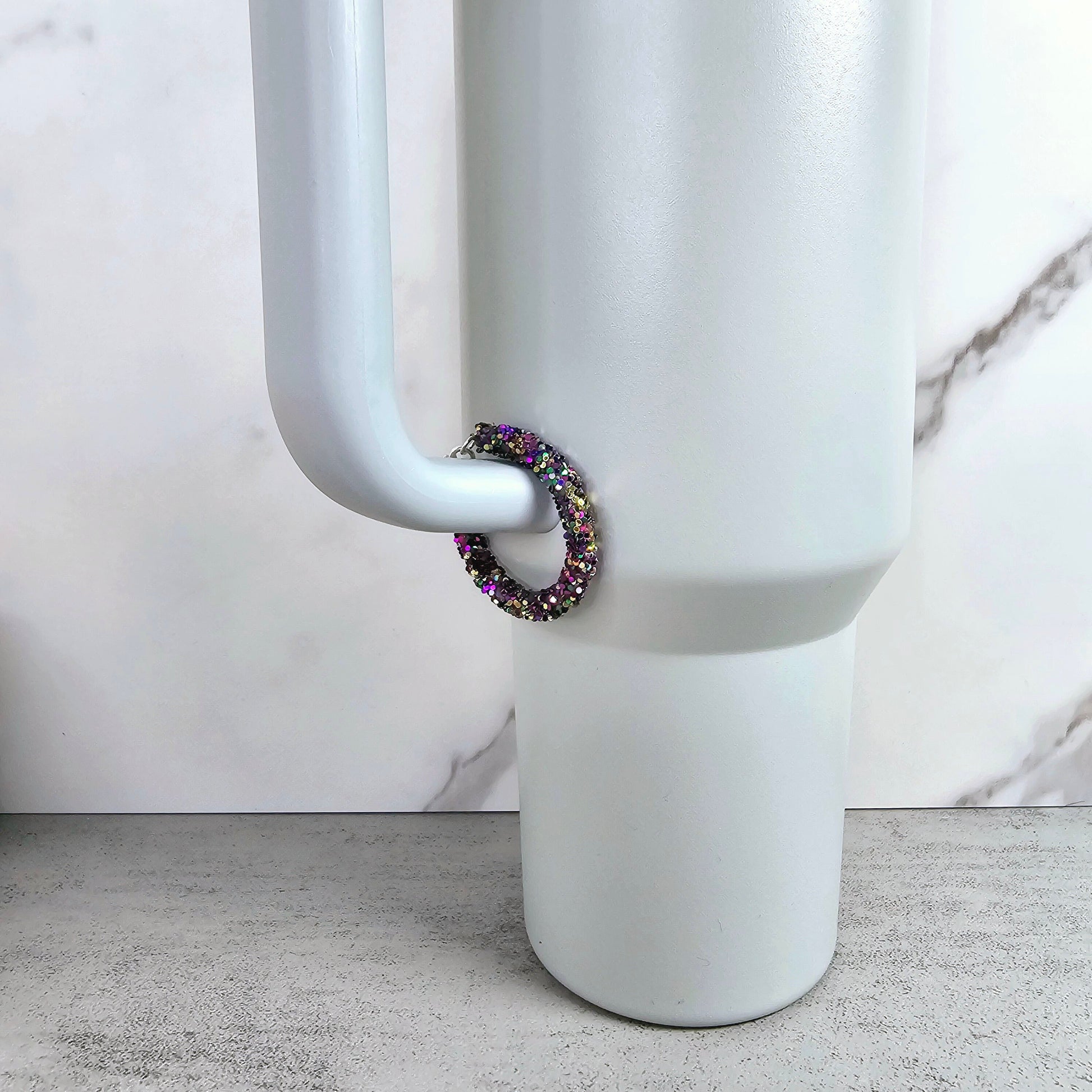 Mardi Gras Handle Stacker, Tumbler Handle Charms, Tumbler Accessories, Tumbler Cup Charm, Gift for Wife, Daughter, Friend, or Coworker