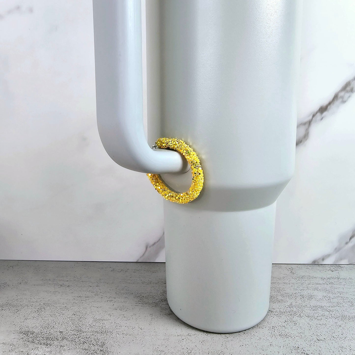 Yellow Gold Handle Stacker, Tumbler Handle Charms, Tumbler Accessories, Tumbler Cup Charm, Gift for Wife, Daughter, Friend, or Coworker