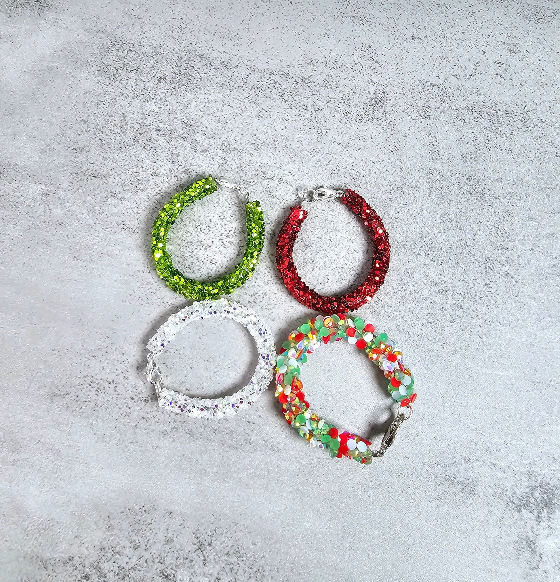 Christmas Set of 4 Handle Stackers, Tumbler Handle Charms, Tumbler Accessories, Gift for Wife, Daughter, Friend, or Coworker, Christmas set