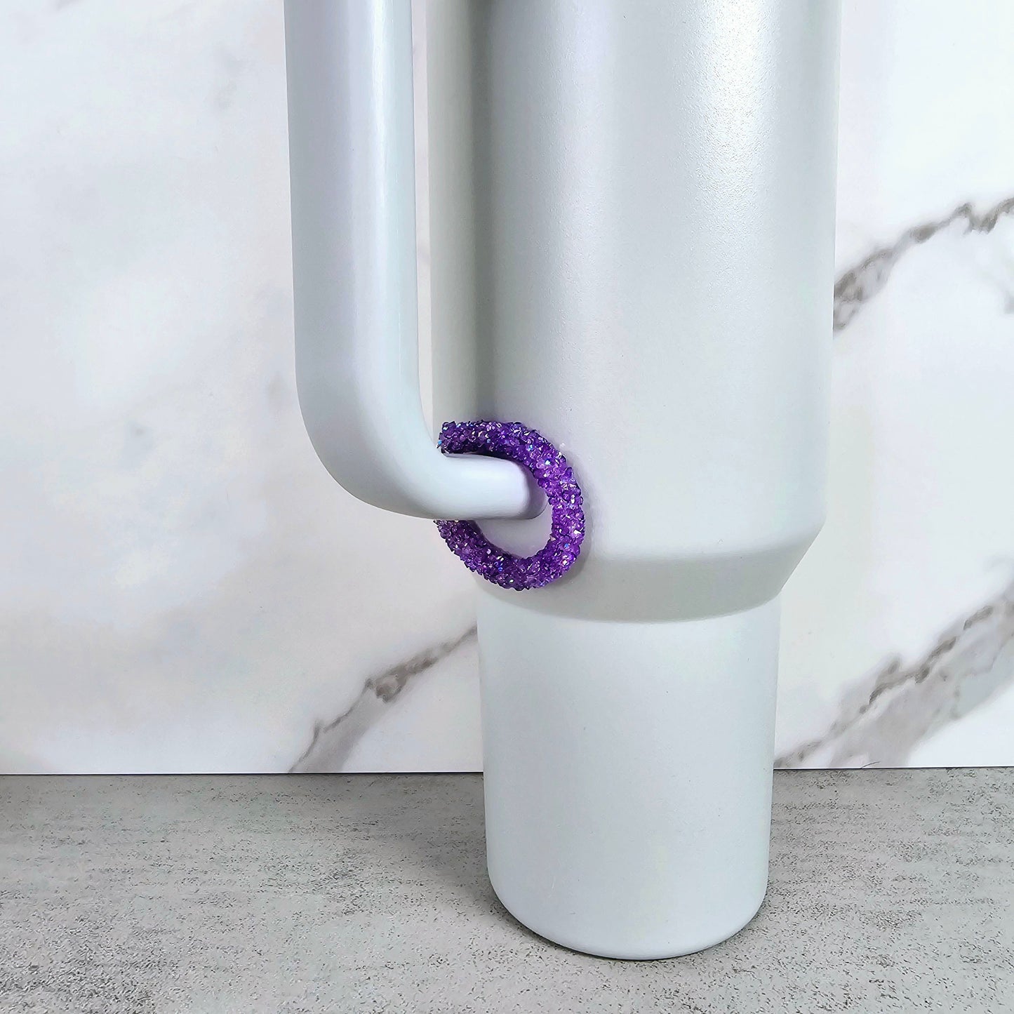 Amethyst-Colored Handle Stacker, Tumbler Handle Charms, Tumbler Accessories, Cup Charms, Gift for Wife, Daughter, Friend, or Coworker