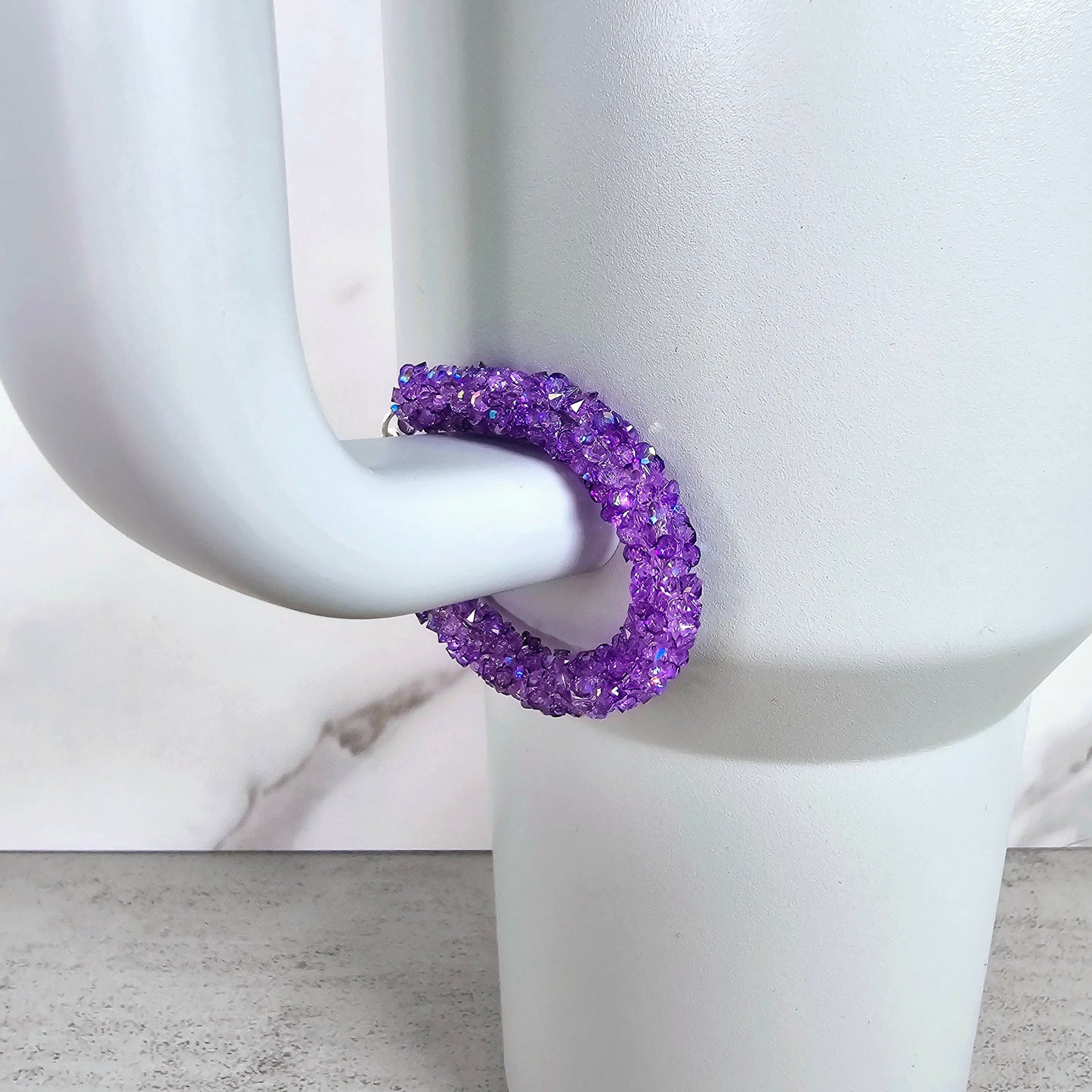 Amethyst-Colored Handle Stacker, Tumbler Handle Charms, Tumbler Accessories, Cup Charms, Gift for Wife, Daughter, Friend, or Coworker