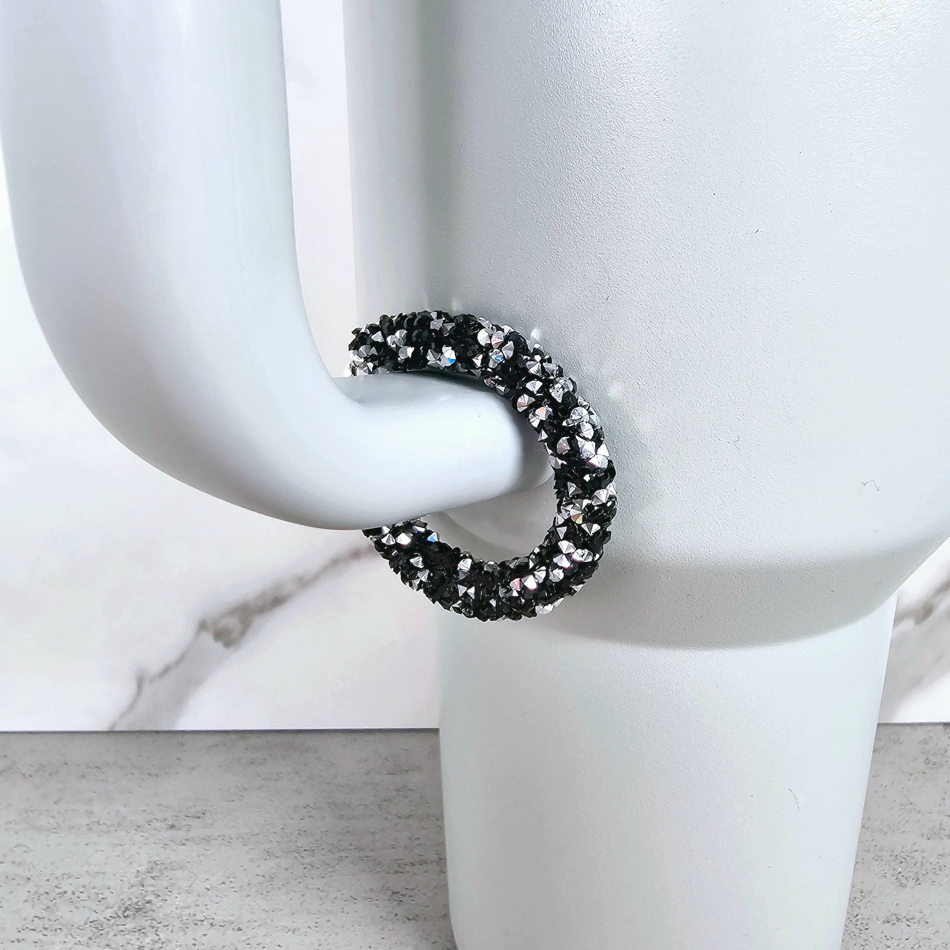 Black and Silver Handle Stacker, Tumbler Handle Charms, Tumbler Accessories, Cup Charms, Gift for Wife, Daughter, Friend, or Coworker