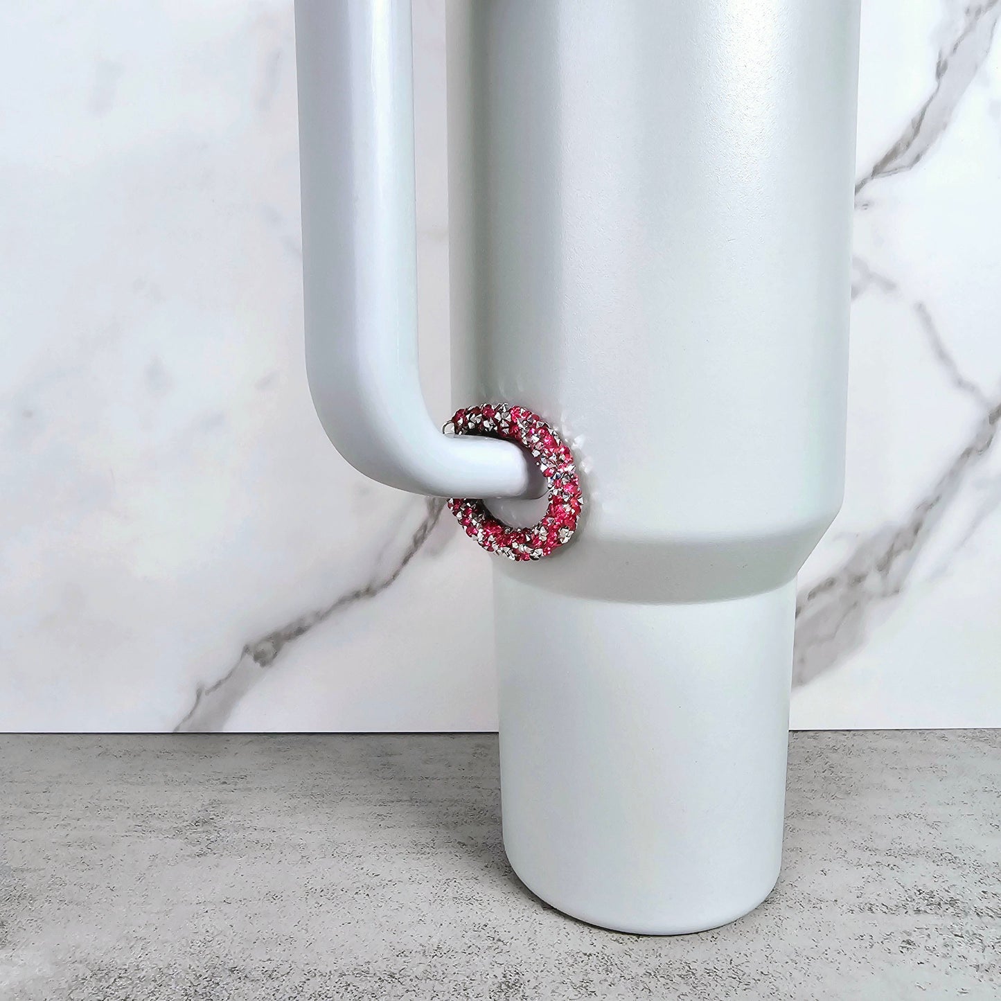 Pink and Silver Handle Stacker, Tumbler Handle Charms, Tumbler Accessories, Tumbler Cup Charms, Gift for Wife, Daughter, Friend, or Coworker