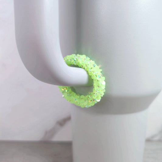 Chunky Neon Green Handle Stacker, Tumbler Handle Charms, Tumbler Accessories, Cup Charms, Gift for Wife, Daughter, Friend, or Coworker