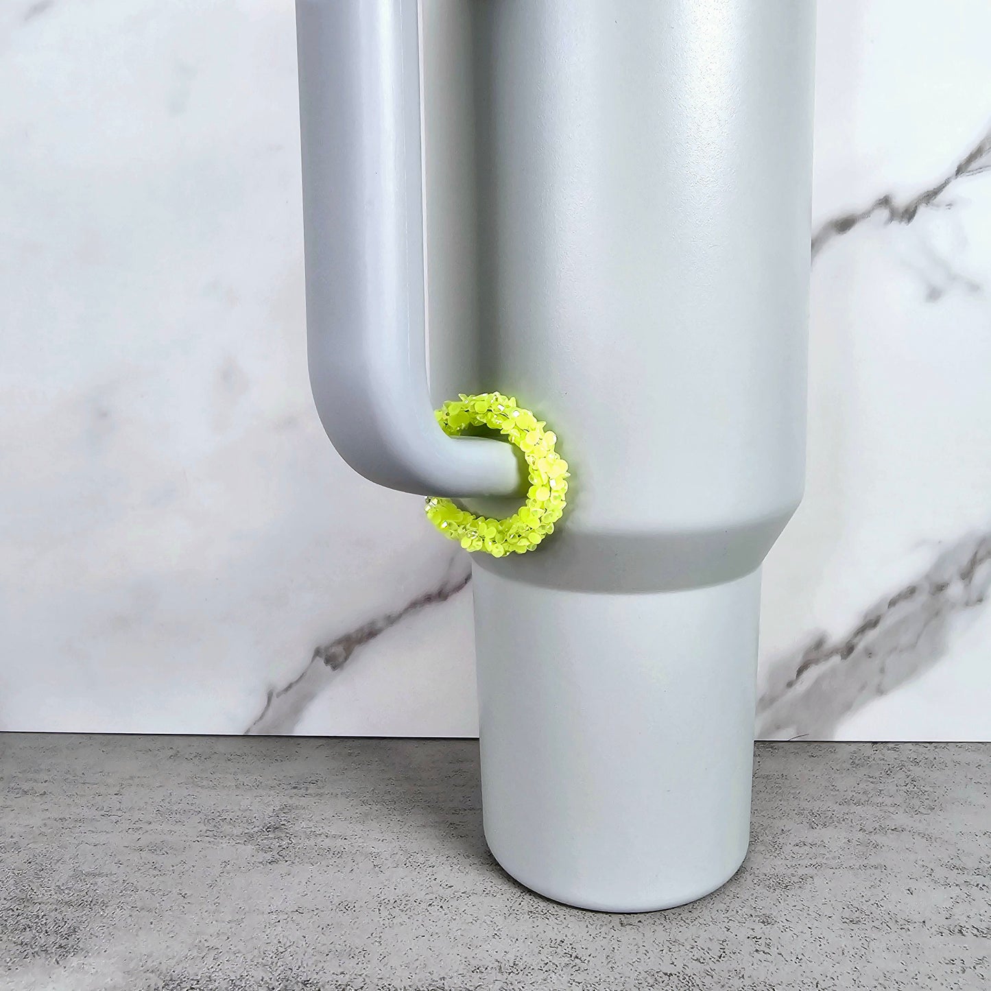 Chunky Neon Yellow Handle Stacker, Tumbler Handle Charms, Tumbler Accessories, Cup Charms, Gift for Wife, Daughter, Friend, or Coworker