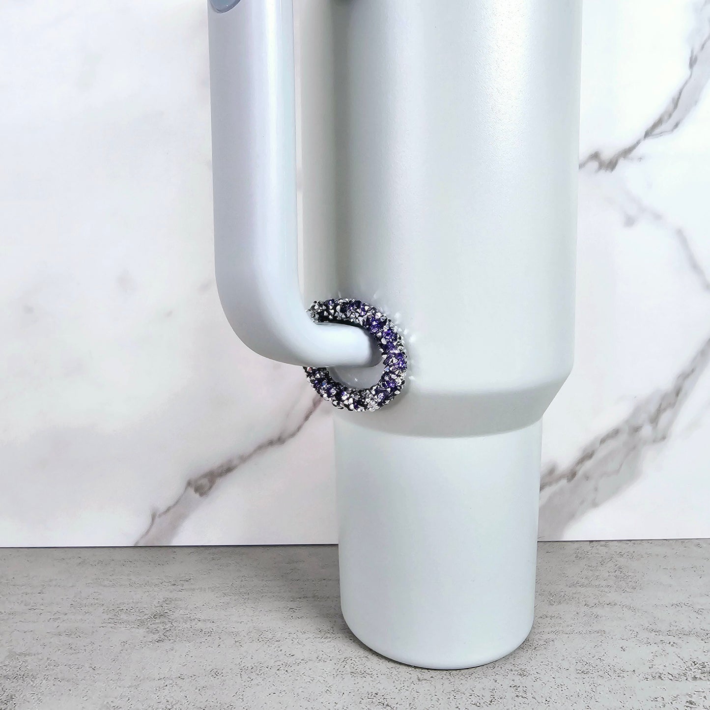 Purple and Silver Handle Stacker, Tumbler Handle Charms, Tumbler Accessories, Cup Charms, Gift for Wife, Daughter, Friend, or Coworker