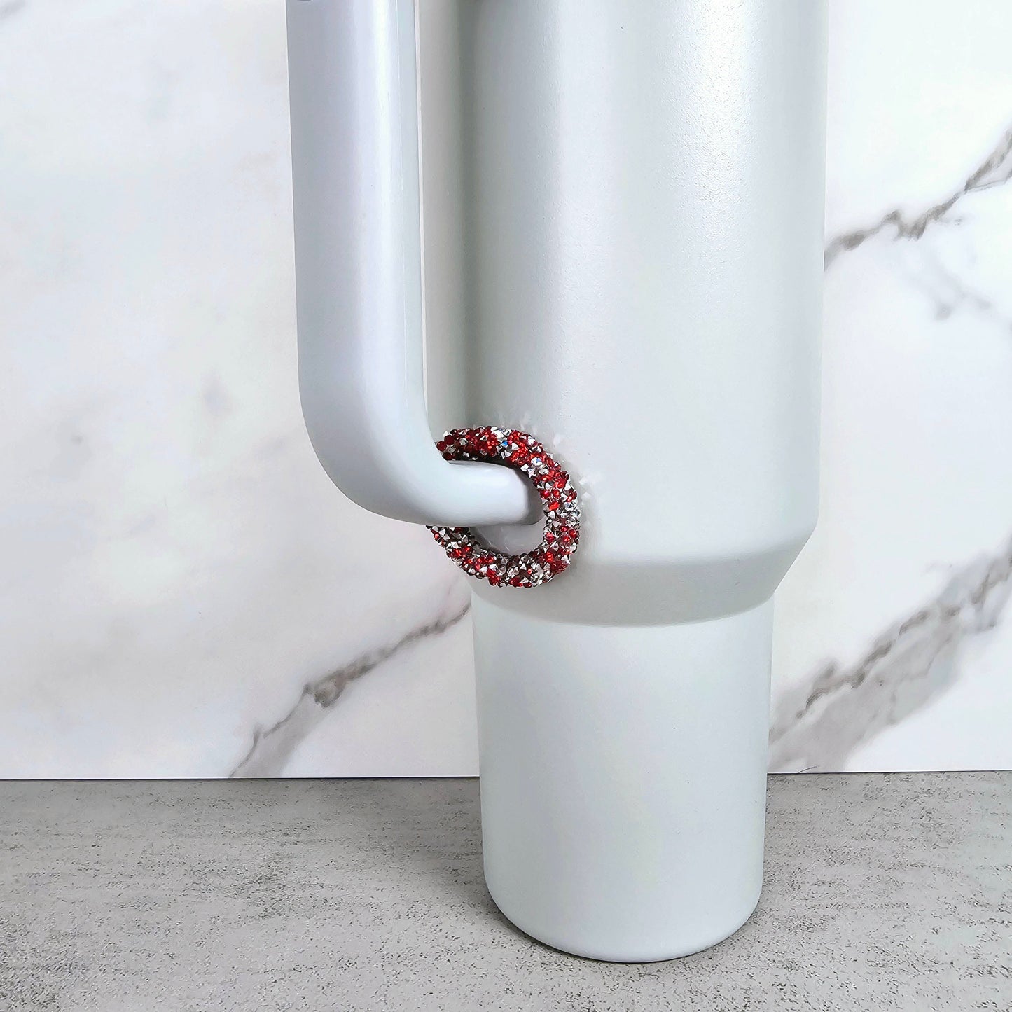 Red and Silver Handle Stacker, Tumbler Handle Charms, Tumbler Accessories, Tumbler Cup Charms, Gift for Wife, Daughter, Friend, or Coworker