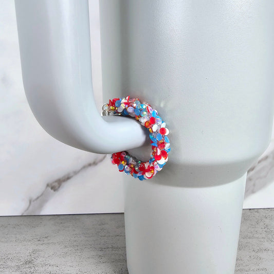 Red, White, and Blue Handle Stacker, Tumbler Handle Charms, Tumbler Accessories, Cup Charms, Gift for Wife, Daughter, Friend, or Coworker