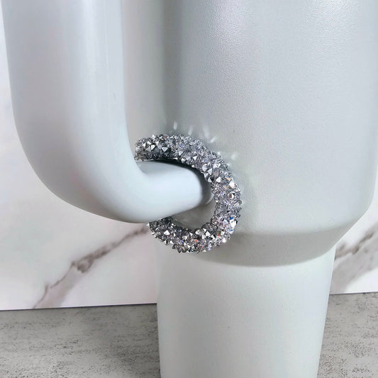 Silver Bling Handle Stacker, Tumbler Handle Charms, Tumbler Accessories, Tumbler Cup Charms, Gift for Wife, Daughter, Friend, or Coworker