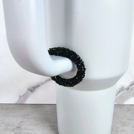 Solid Black Handle Stacker, Tumbler Handle Charms, Tumbler Accessories, Tumbler Cup Charms, Gift for Wife, Daughter, Friend, or Coworker