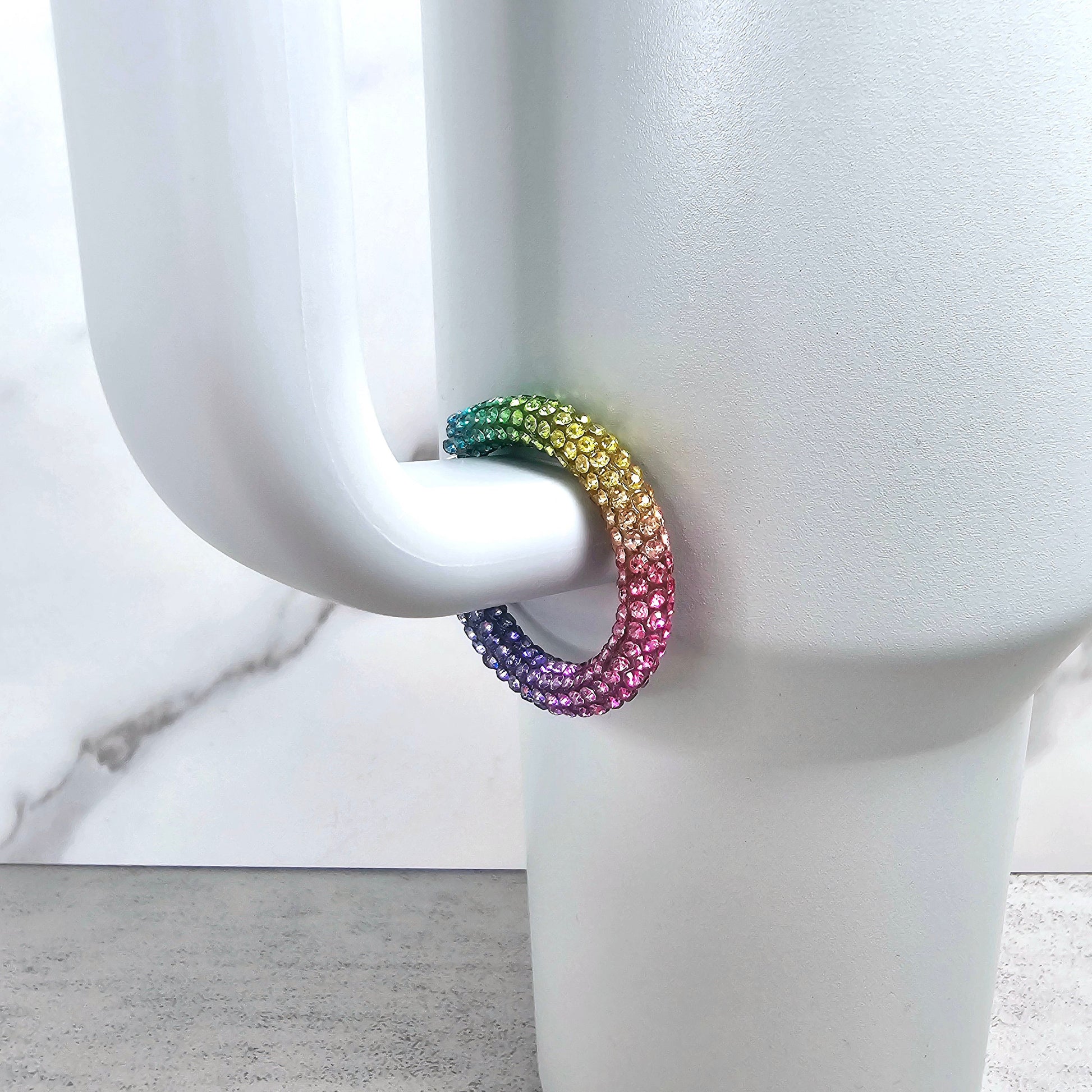 Rainbow Handle Stacker, Tumbler Handle Charms, Tumbler Accessories, Tumbler Cup Charms, Gift for Wife, Daughter, Friend, or Coworker