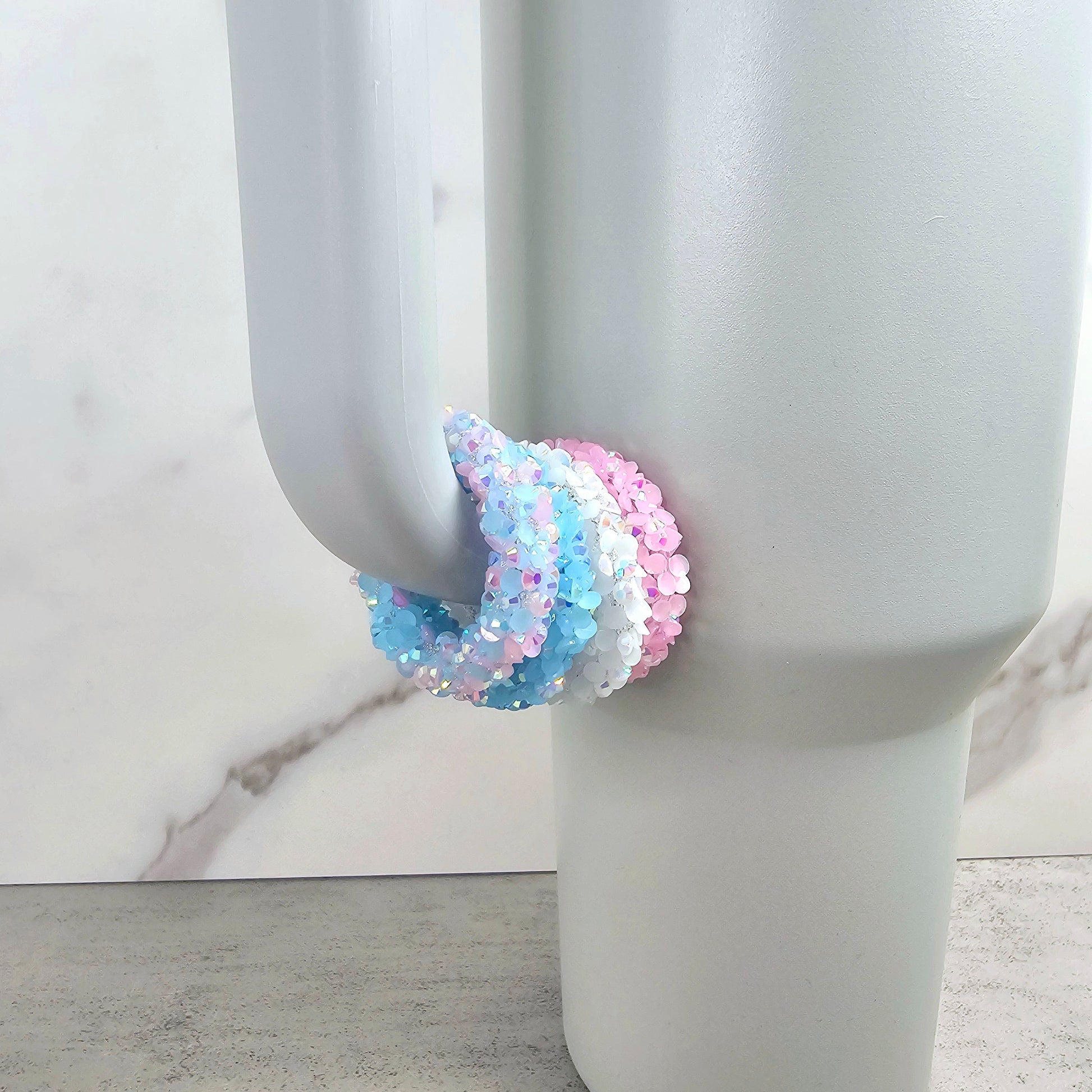 Cotton Candy Set of 4 Handle Stackers, Tumbler Handle Charms, Tumbler Accessories, Cup Charms, Gift for Wife, Daughter, Friend, or Coworker