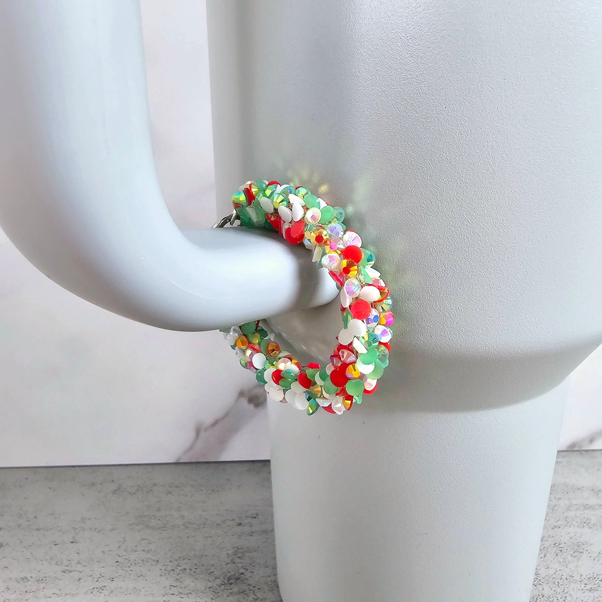 Chunky Christmas Bling Handle Stacker, Tumbler Handle Charms, Tumbler Accessories, Gift for Wife, Daughter, Friend, or Coworker