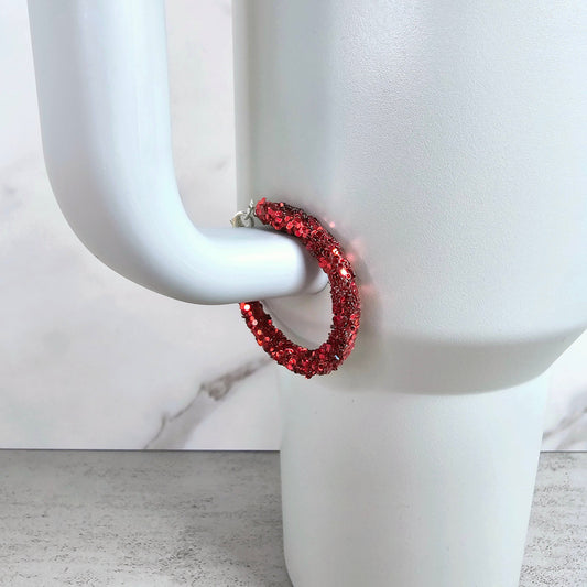 Red Handle Stacker, Tumbler Handle Charms, Tumbler Accessories, Tumbler Cup Charm, Gift for Wife, Daughter, Friend, or Coworker