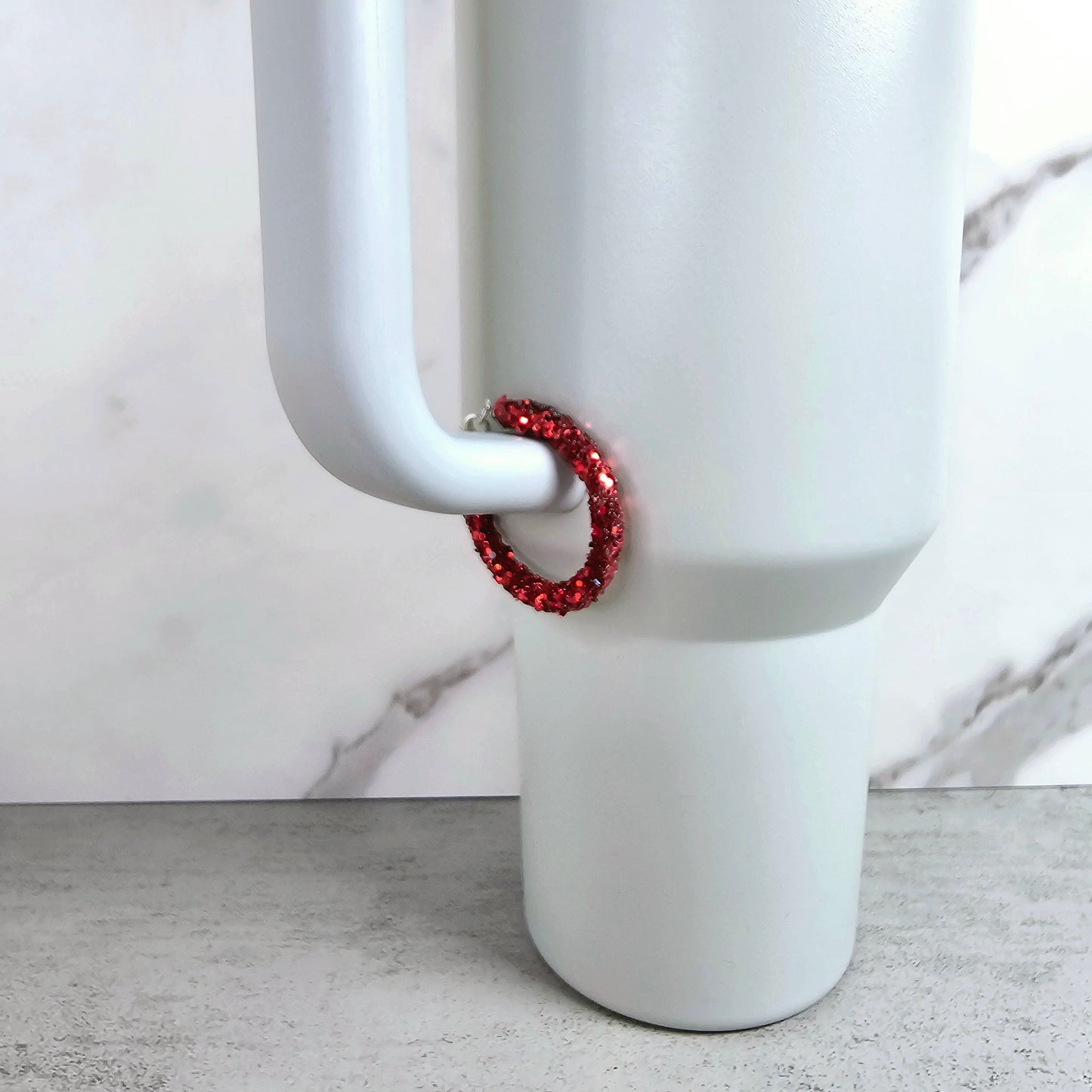 Red Handle Stacker, Tumbler Handle Charms, Tumbler Accessories, Tumbler Cup Charm, Gift for Wife, Daughter, Friend, or Coworker