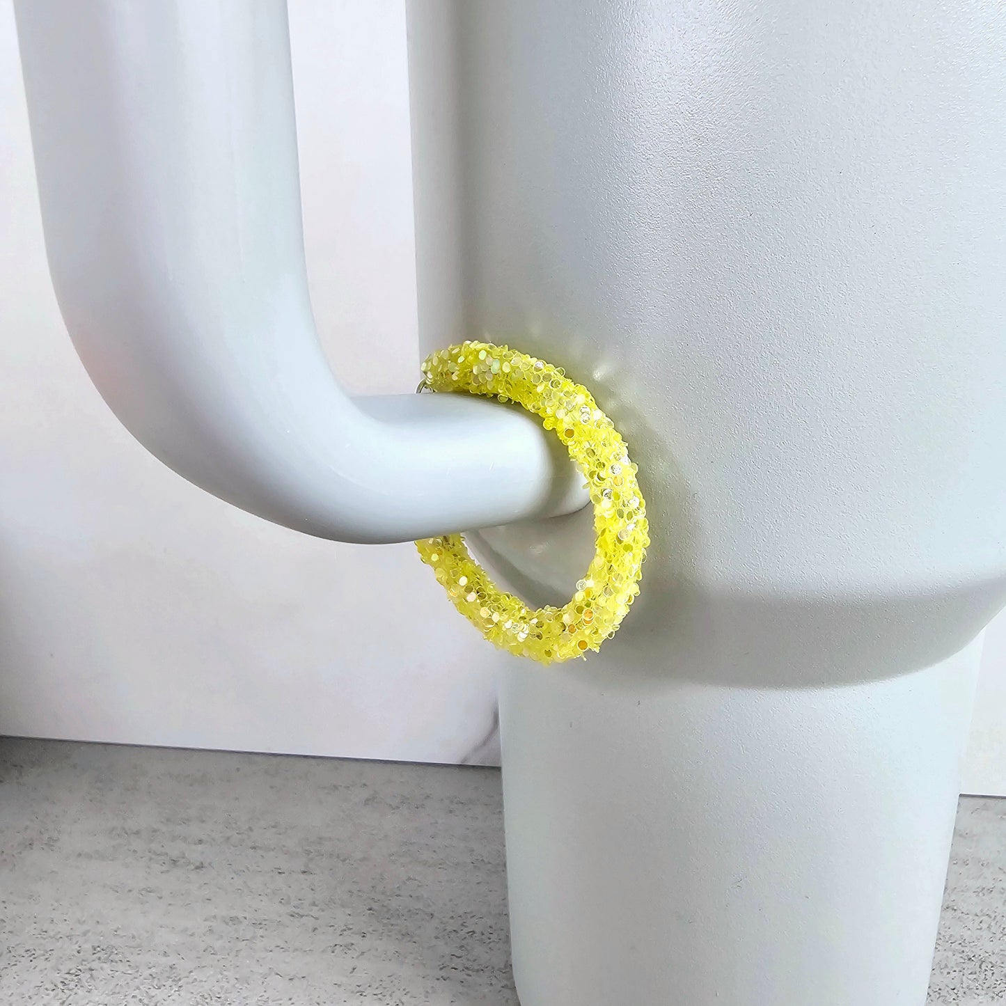 Shimmer Yellow Handle Stacker, Tumbler Handle Charms, Tumbler Accessories, Tumbler Cup Charm, Gift for Wife, Daughter, Friend, or Coworker