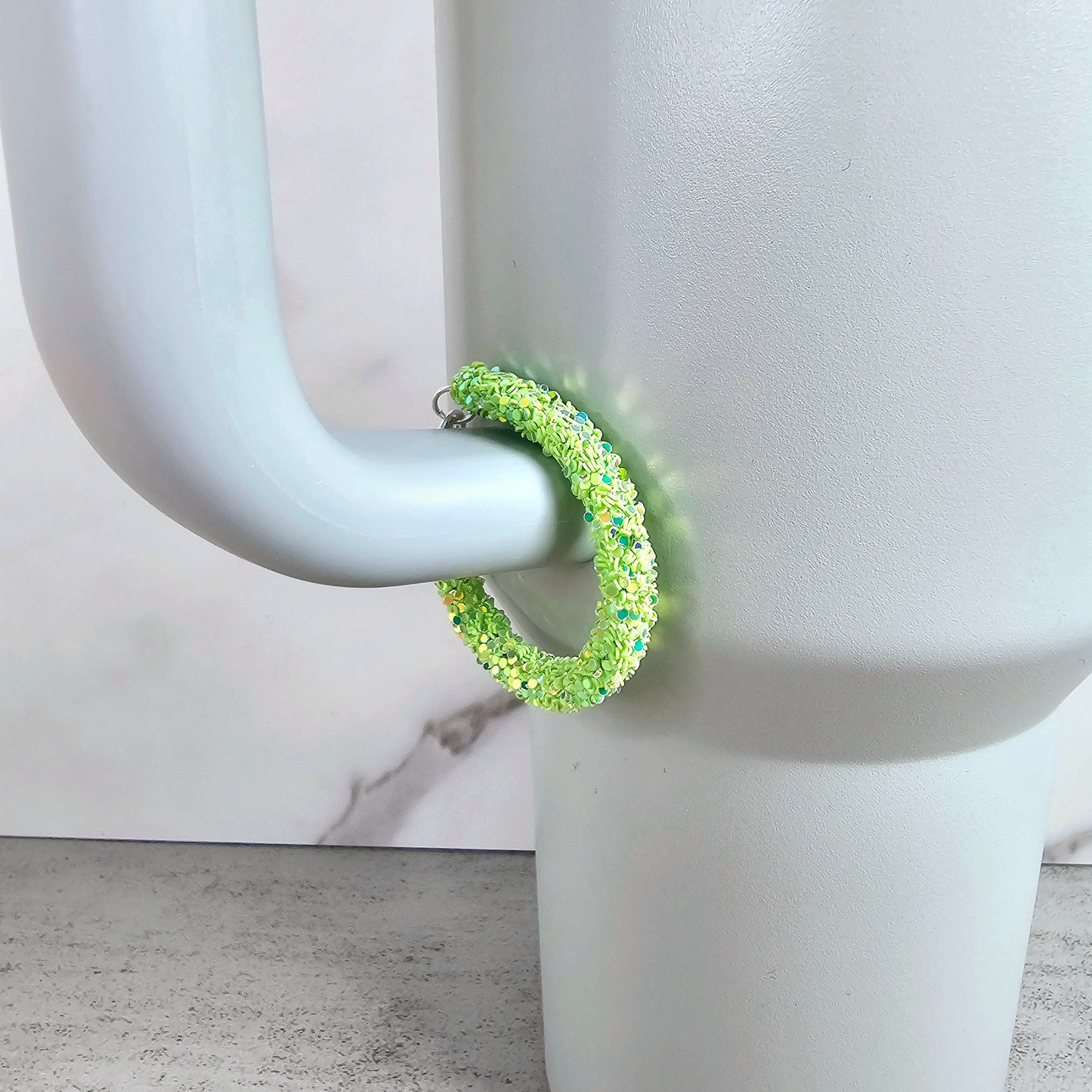 Lime Green Handle Stacker, Tumbler Handle Charms, Tumbler Accessories, Tumbler Cup Charms, Gift for Wife, Daughter, Friend, or Coworker