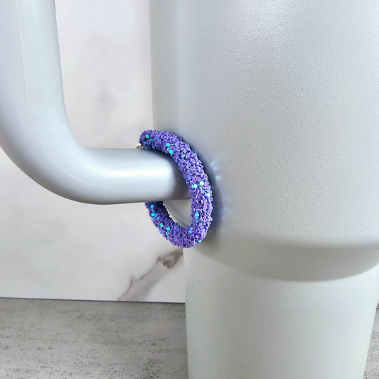 Blue Shimmer Lavender Handle Stacker, Tumbler Handle Charms, Tumbler Accessories, Gift for Wife, Daughter, Friend, or Coworker