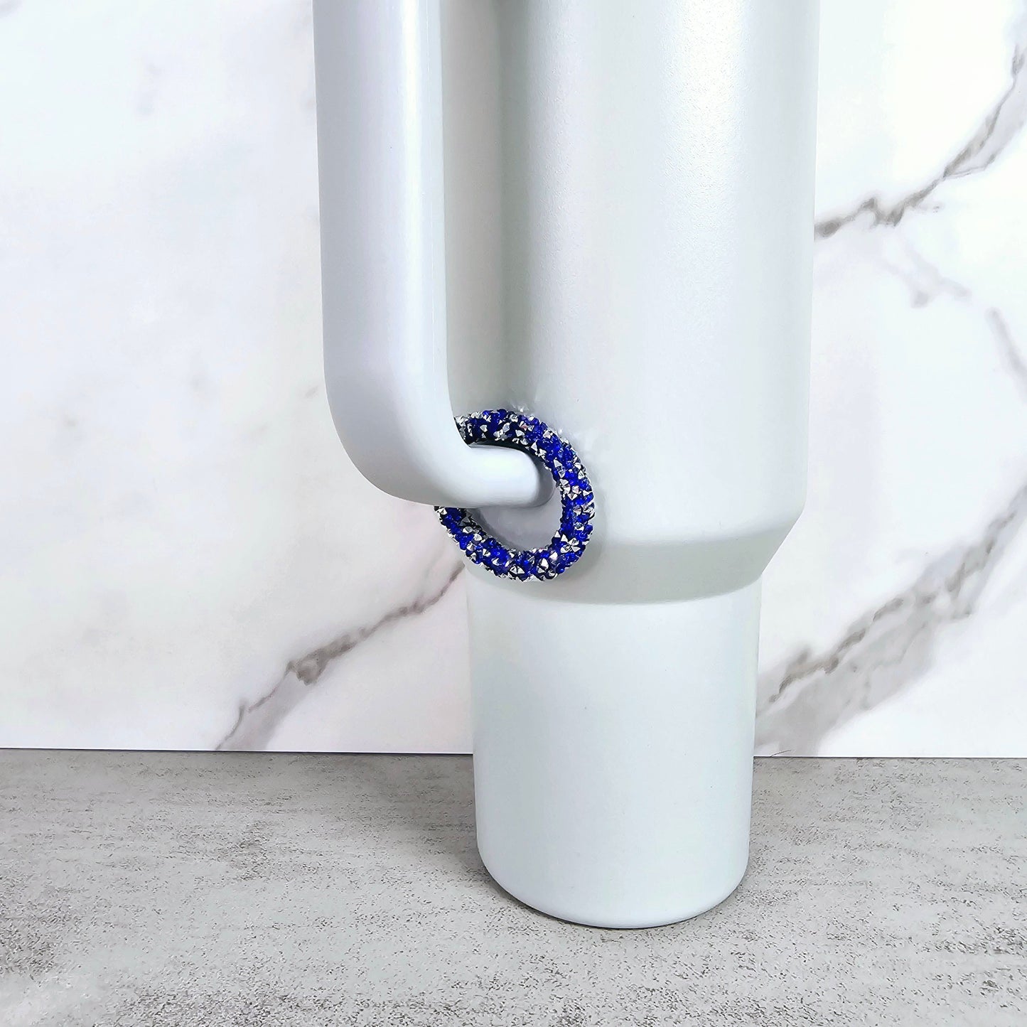 Blue and Silver Handle Stacker, Tumbler Handle Charms, Tumbler Accessories, Tumbler Cup Charms, Gift for Wife, Daughter, Friend, or Coworker