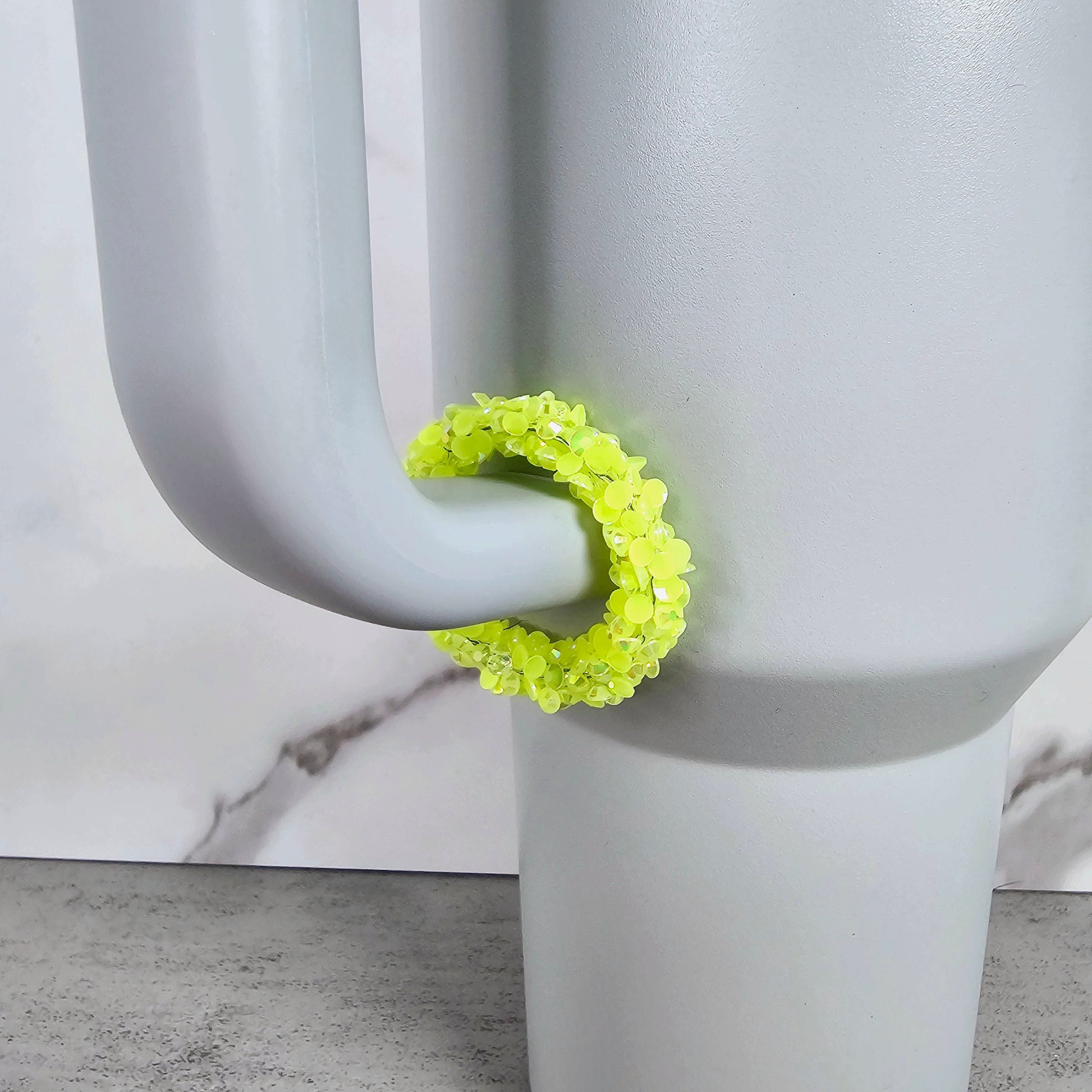 Chunky Neon Yellow Handle Stacker, Tumbler Handle Charms, Tumbler Accessories, Cup Charms, Gift for Wife, Daughter, Friend, or Coworker