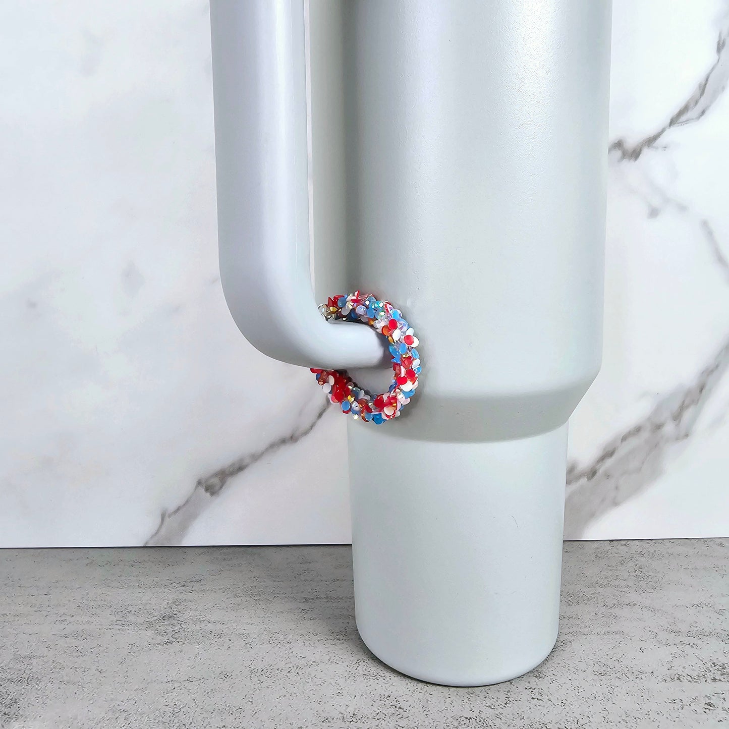 Red, White, and Blue Handle Stacker, Tumbler Handle Charms, Tumbler Accessories, Cup Charms, Gift for Wife, Daughter, Friend, or Coworker