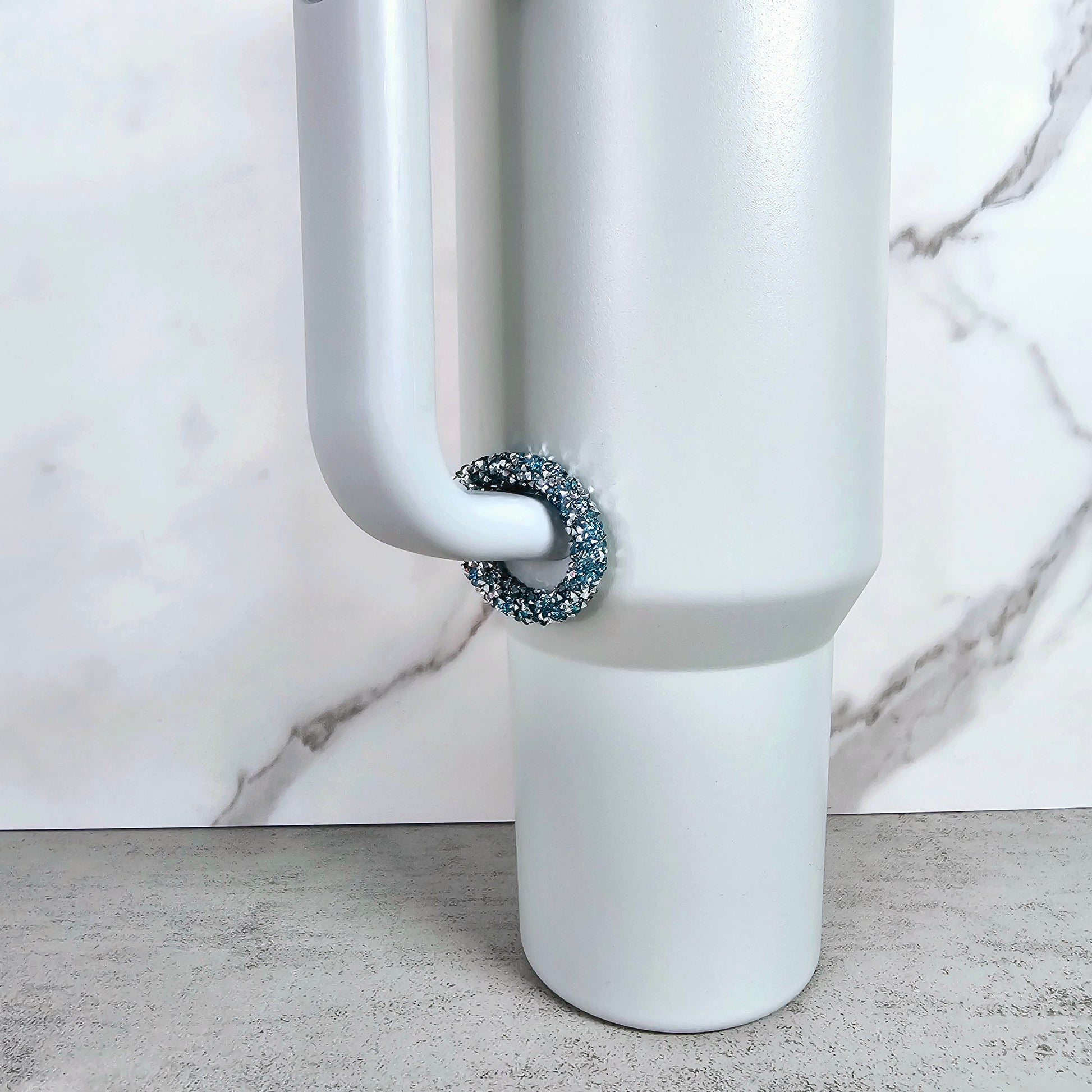 Teal and Silver Handle Stacker, Tumbler Handle Charms, Tumbler Accessories, Tumbler Cup Charms, Gift for Wife, Daughter, Friend, or Coworker