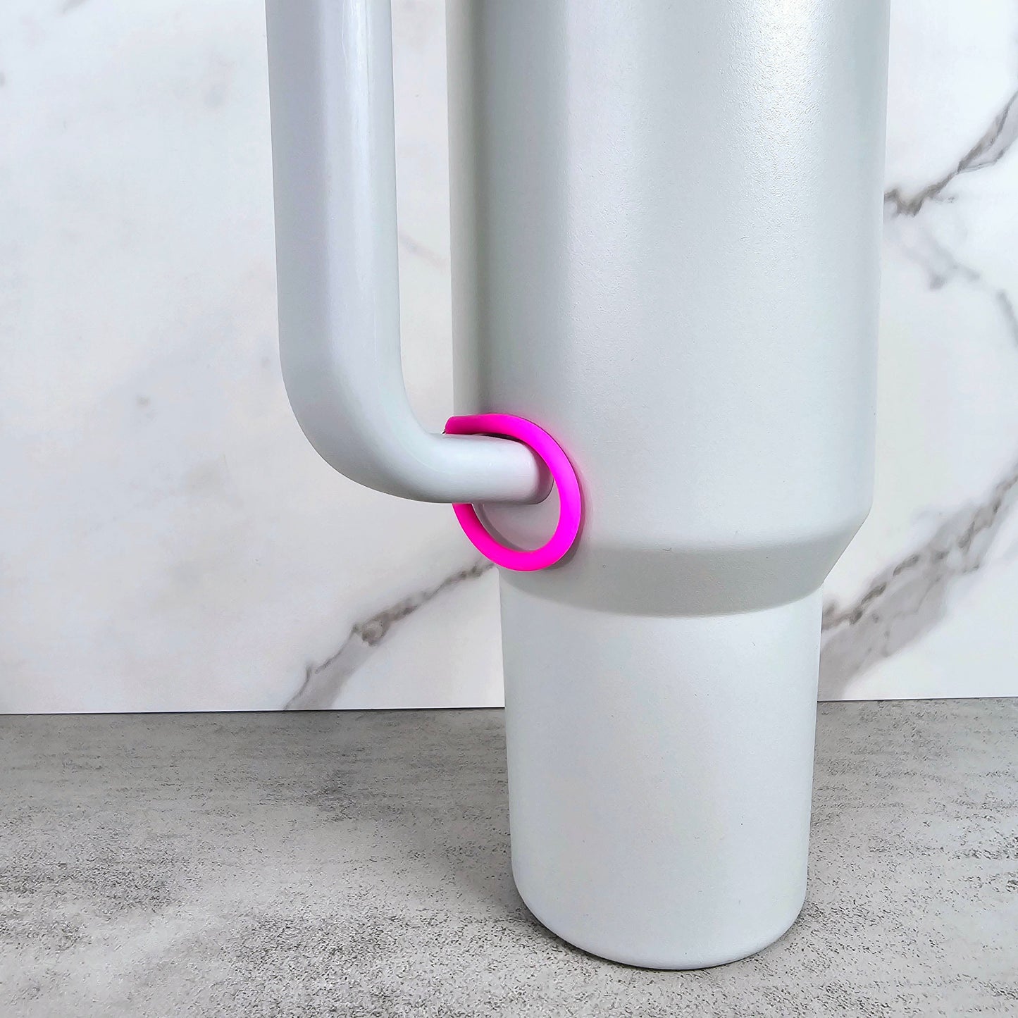 Neon Pink Rubber Handle Stacker, Tumbler Handle Charms, Tumbler Accessories, Tumbler Cup Charm, Gift for Wife, Daughter, Friend, or Coworker