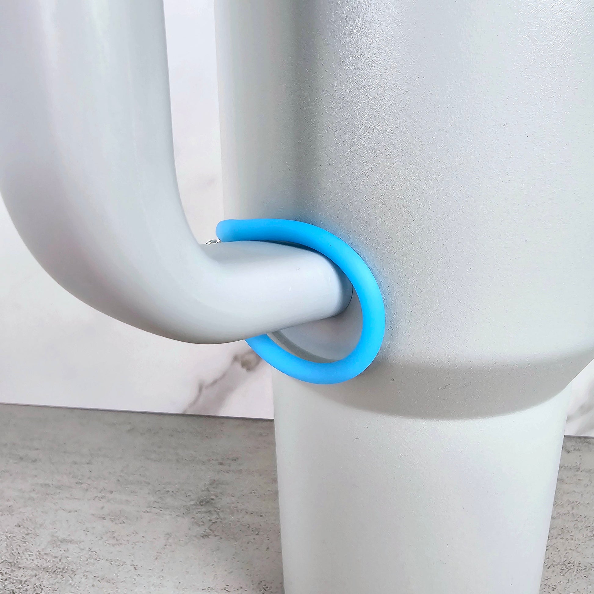 Sky Blue Rubber Handle Stacker, Tumbler Handle Charms, Tumbler Accessories, Tumbler Cup Charms, Gift for Wife, Daughter, Friend, or Coworker