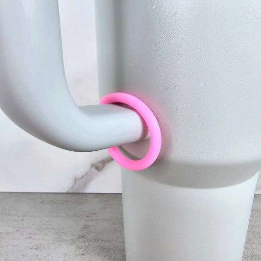 Light Pink Rubber Handle Stacker, Tumbler Handle Charms, Tumbler Accessories, Cup Charms, Gift for Wife, Daughter, Friend, or Coworker