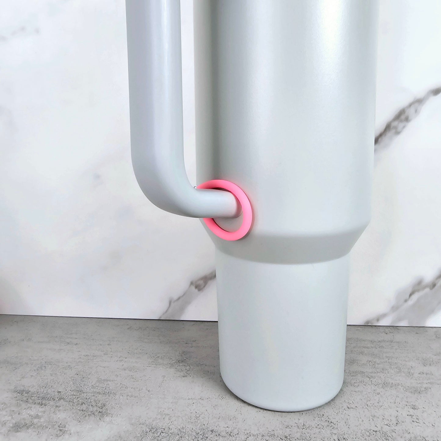 Light Coral Rubber Handle Stacker, Tumbler Handle Charms, Tumbler Accessories, Cup Charms, Gift for Wife, Daughter, Friend, or Coworker