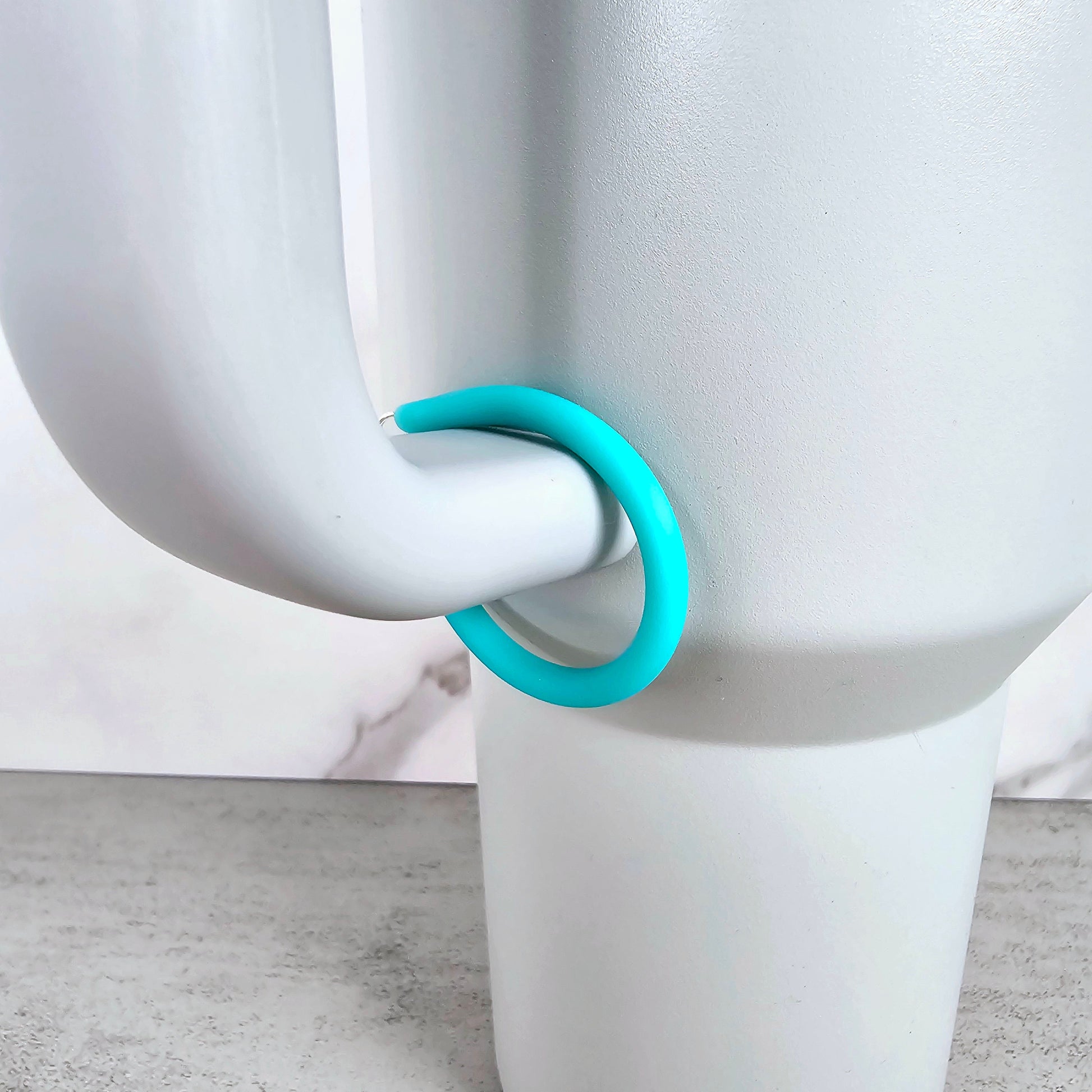 Turquoise Rubber Handle Stacker, Tumbler Handle Charms, Tumbler Accessories, Tumbler Cup Charm, Gift for Wife, Daughter, Friend, or Coworker