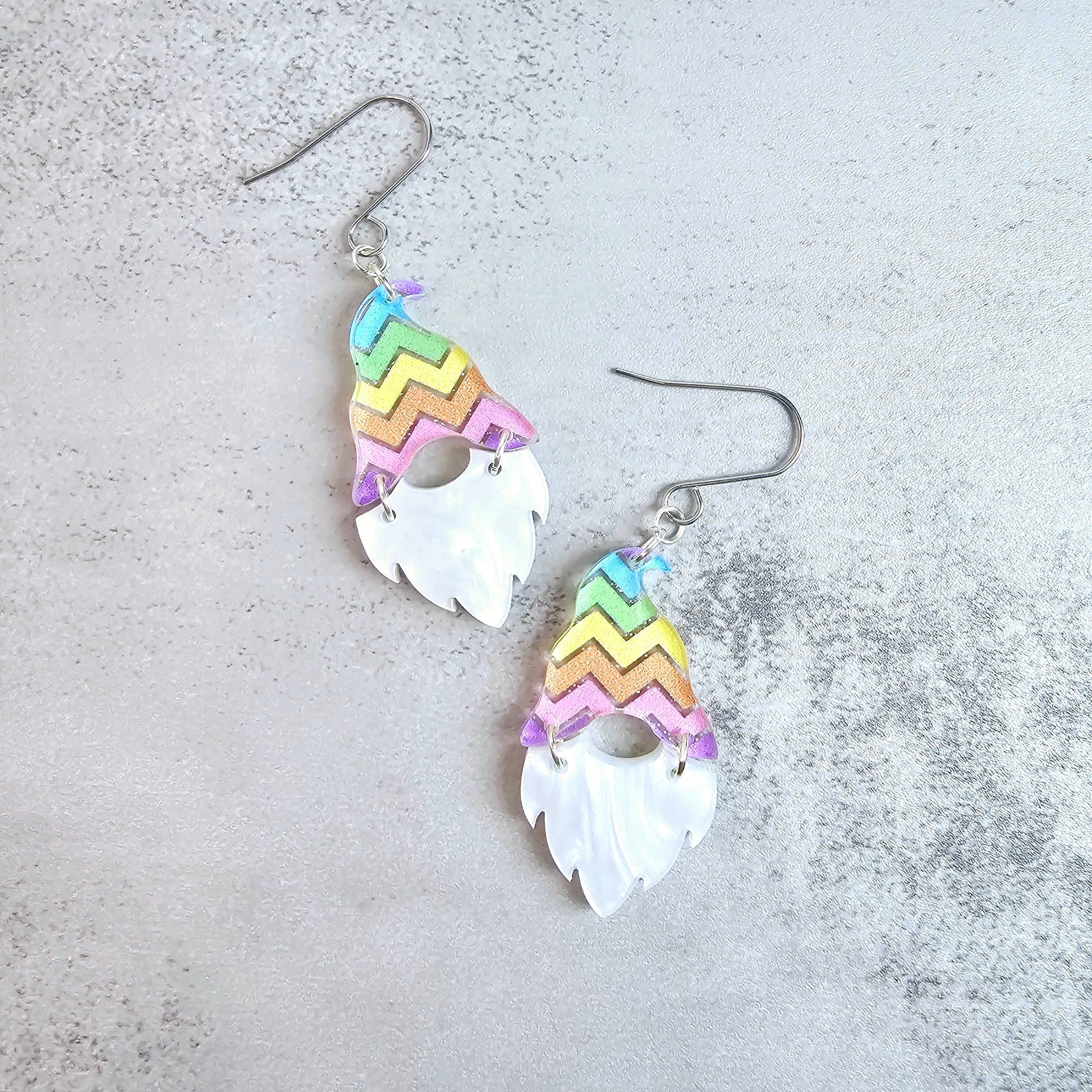 Cute Pastel Gnome Dangle Earrings, Mother's day gift for Mom, Easter gift