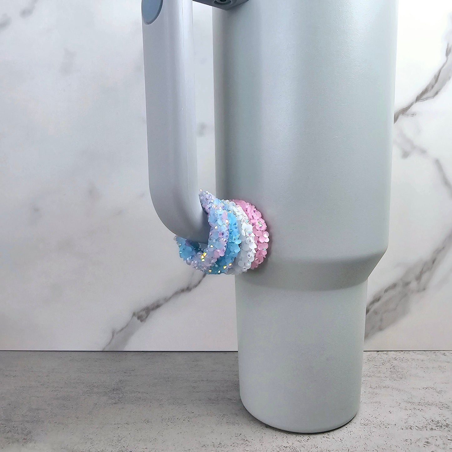 Cotton Candy Set of 4 Handle Stackers, Tumbler Handle Charms, Tumbler Accessories, Cup Charms, Gift for Wife, Daughter, Friend, or Coworker