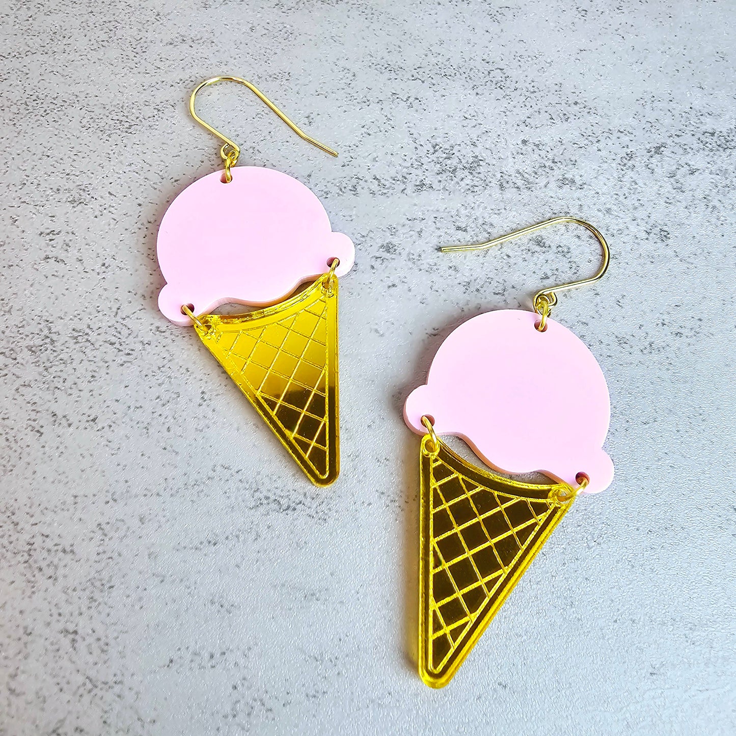 Ice Cream Cone Earrings, Summer Earrings, Birthday Gift for Her, Ice Cream Sundae Earrings, Vacation Earrings, Ice Cream Jewelry