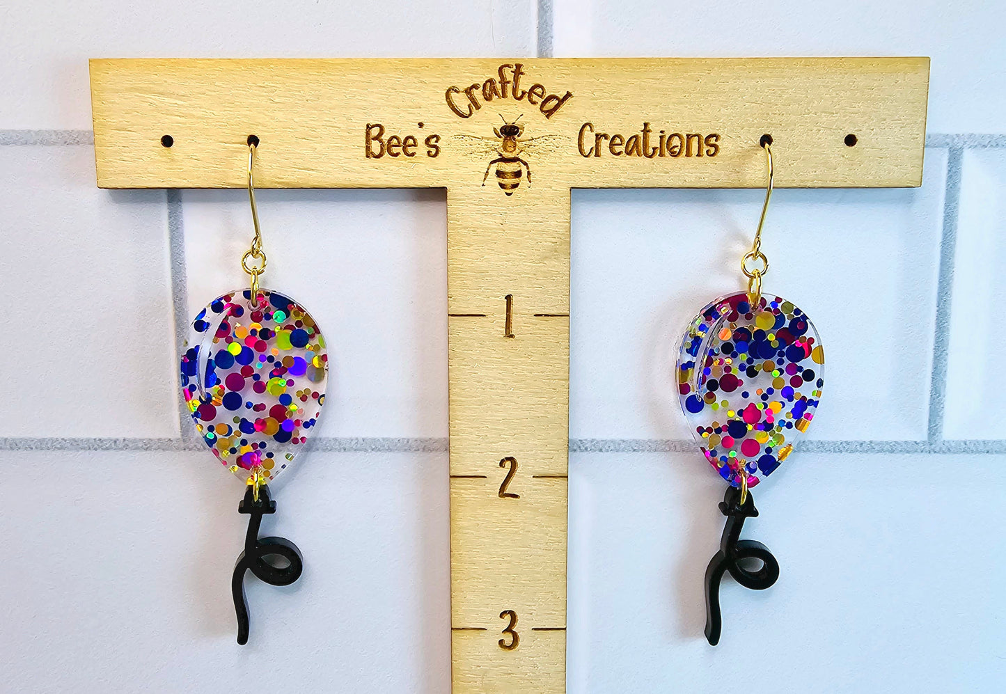 Birthday Balloon Earrings, Unique Birthday Gift for Her, Birthday Gift for Birthday Girl, Birthday Statement Dangles