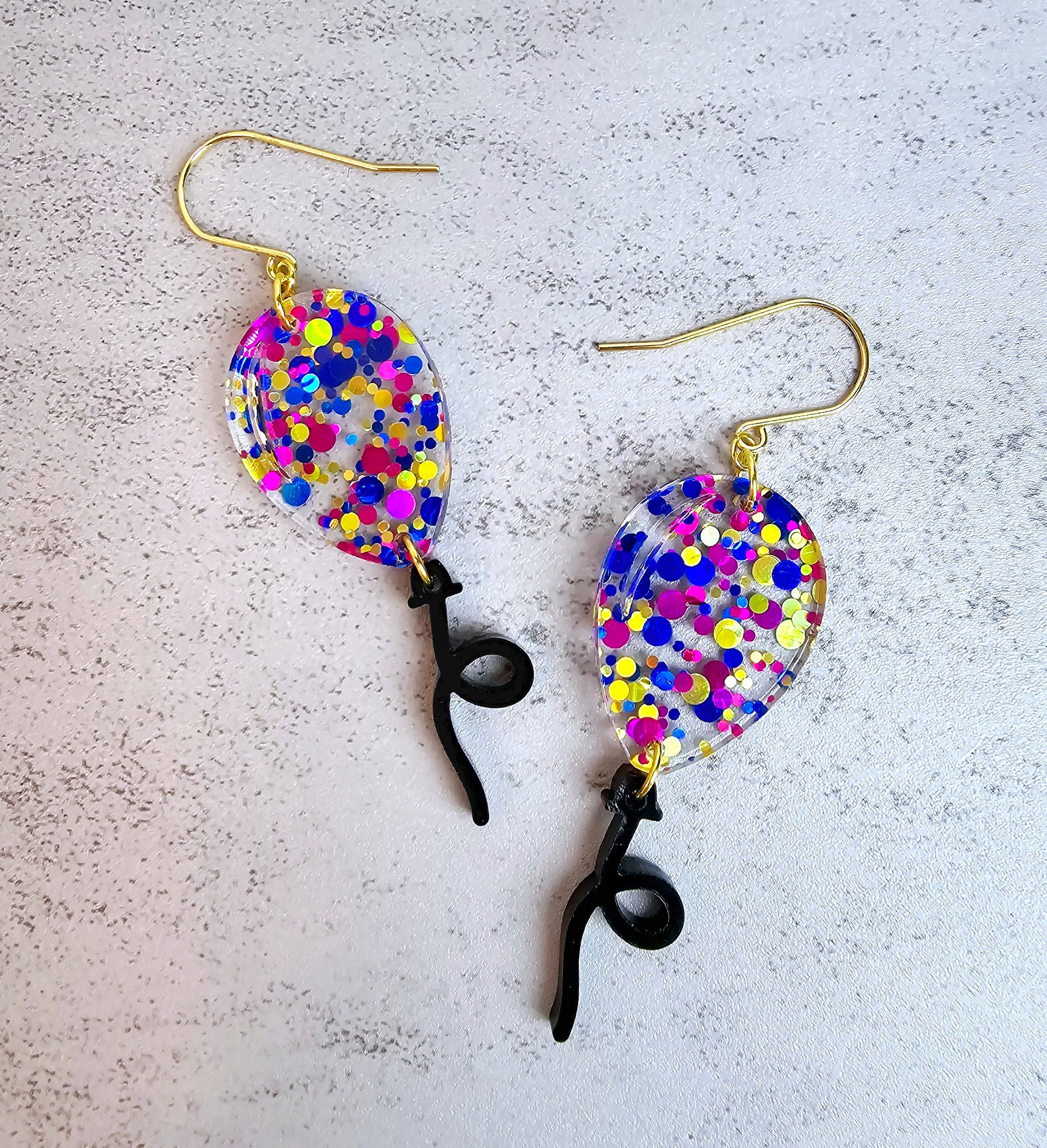 Birthday Balloon Earrings, Unique Birthday Gift for Her, Birthday Gift for Birthday Girl, Birthday Statement Dangles