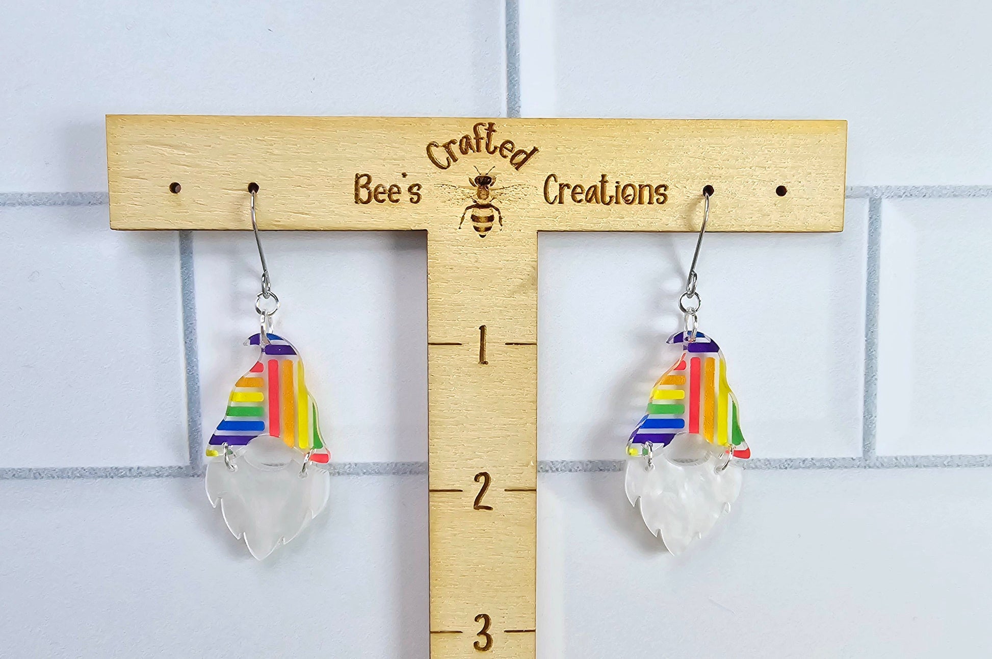 Rainbow Gnome Earrings, Summer Earrings, Vacation Earrings, Rainbow Earrings, Gift for Her, Pride Earrings, Ally Earrings, Gift for Them