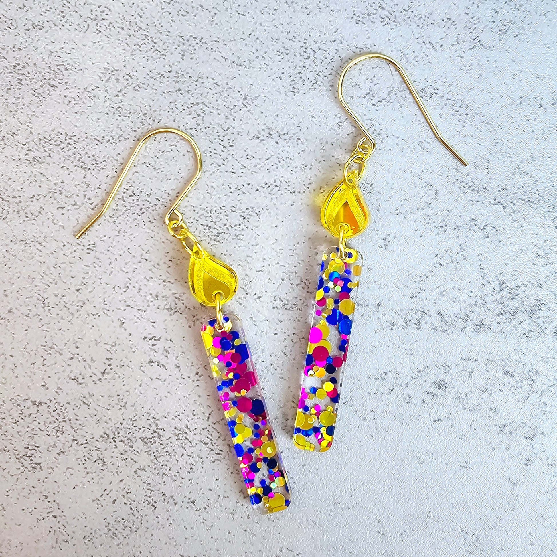 Glitter Birthday Candle Earrings, Unique Birthday Gift for Her, Birthday Gift for Birthday Girl, Birthday Statement Dangles