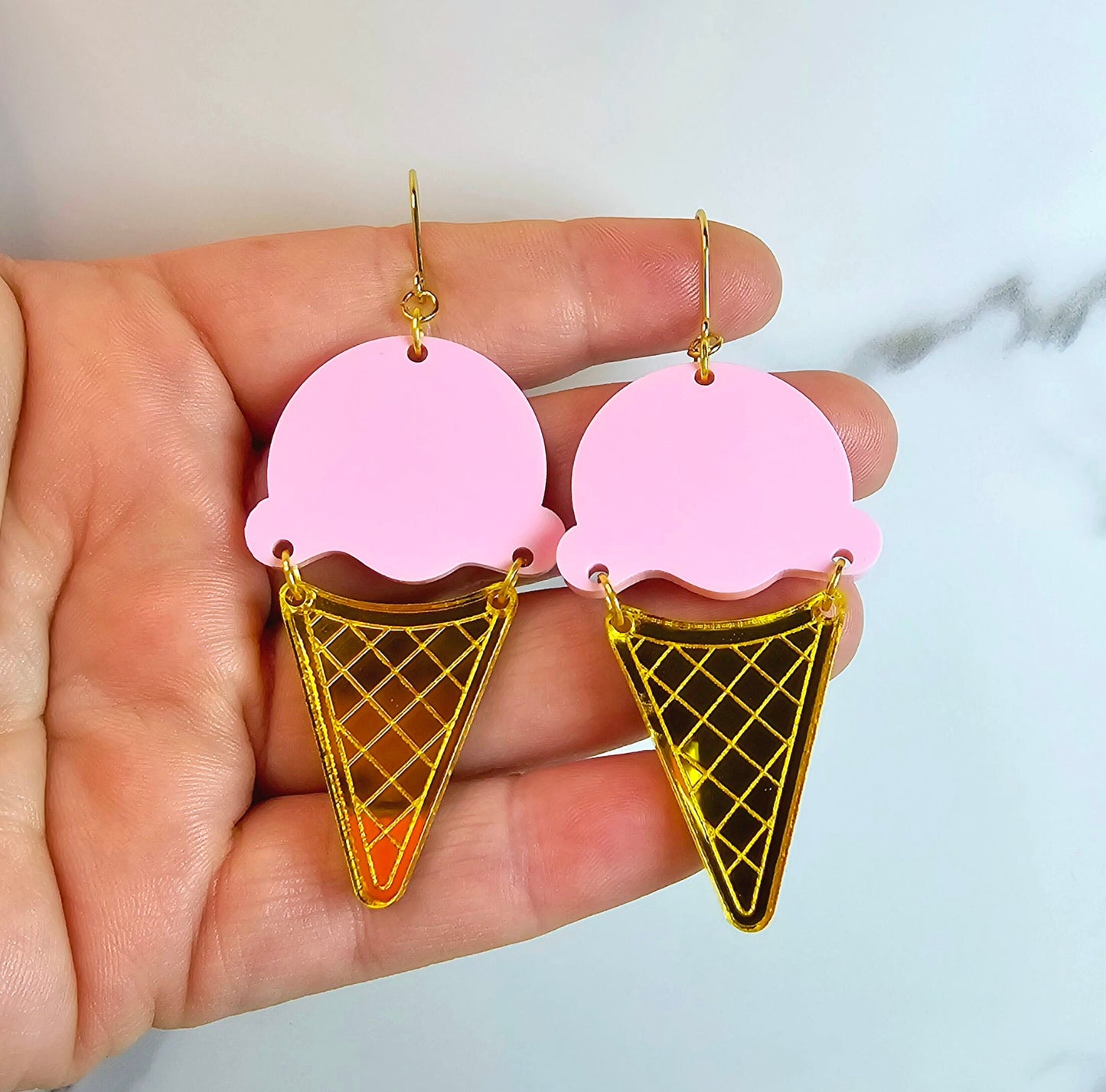 Ice Cream Cone Earrings, Summer Earrings, Birthday Gift for Her, Ice Cream Sundae Earrings, Vacation Earrings, Ice Cream Jewelry