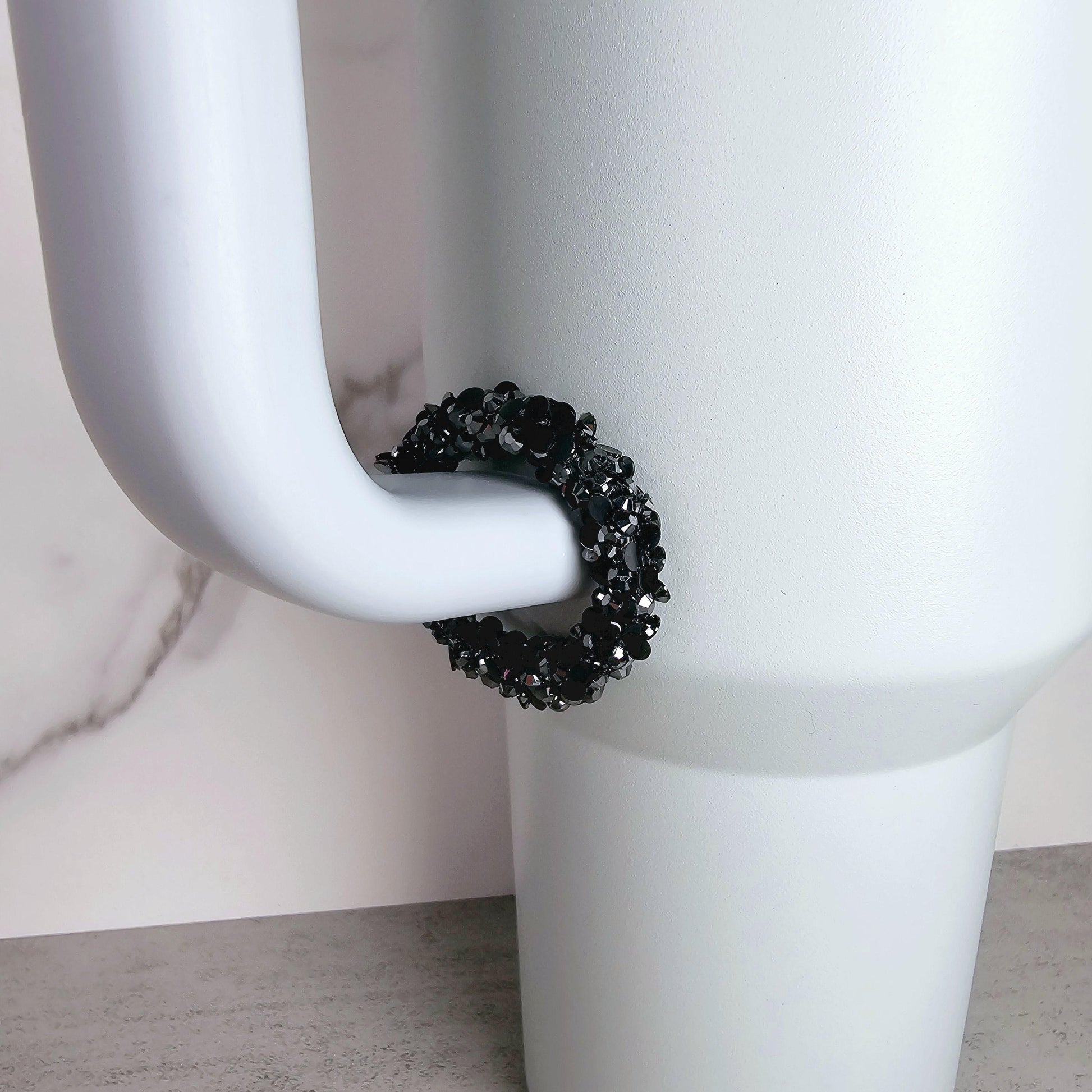 Chunky Charcoal Handle Stacker, Tumbler Handle Charms, Tumbler Accessories, Tumbler Cup Charms, Gift for Wife, Daughter, Friend, or Coworker